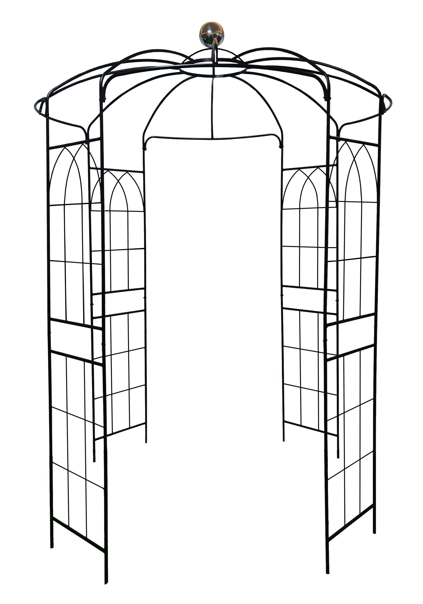 Metal Garden Arch Iron Garden Arbors Gazebo Dia High Birdcage Shape Pergola Pavilion For Wedding Ceremony