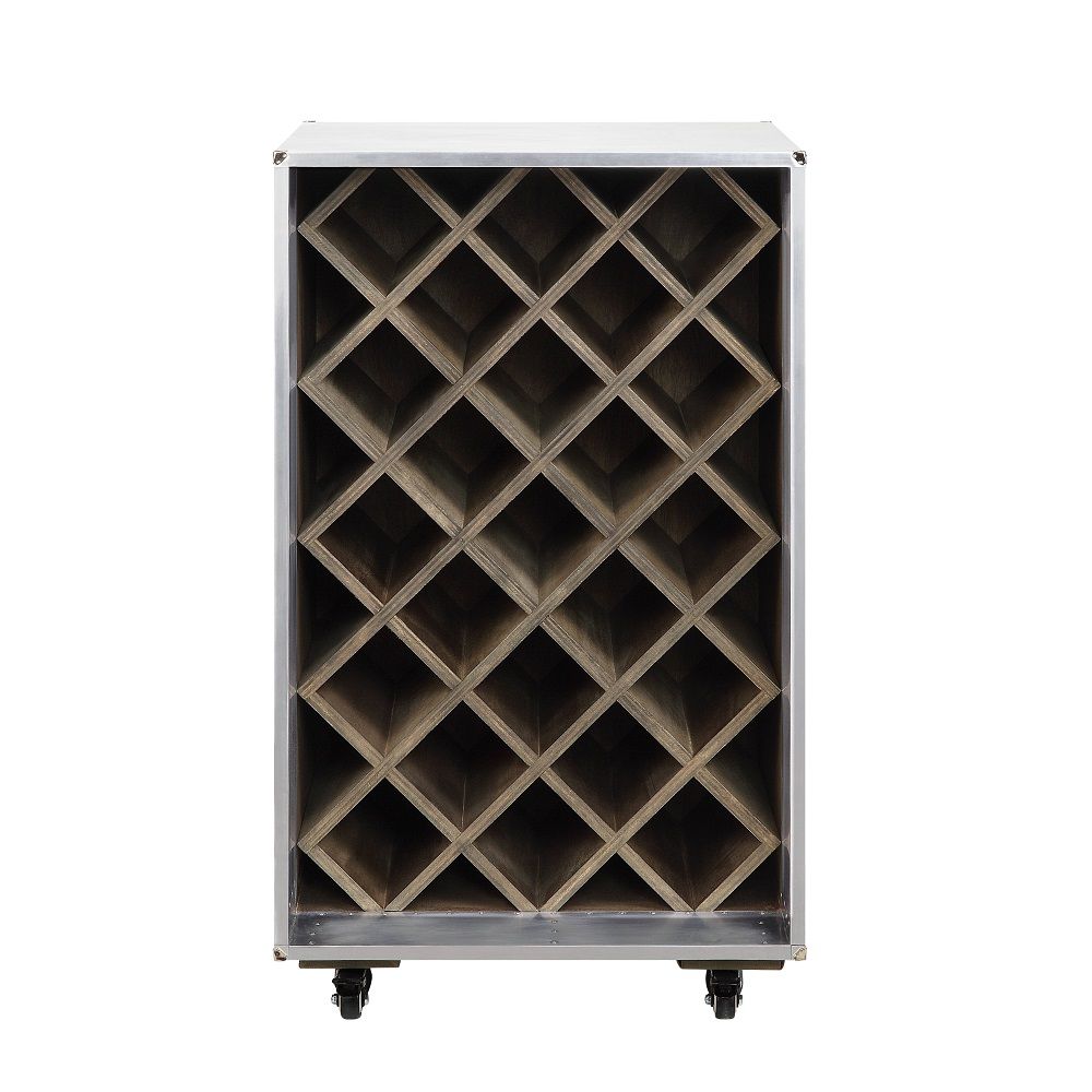 ACME Raini - Wine Cabinet - Aluminum | Meri Furniture