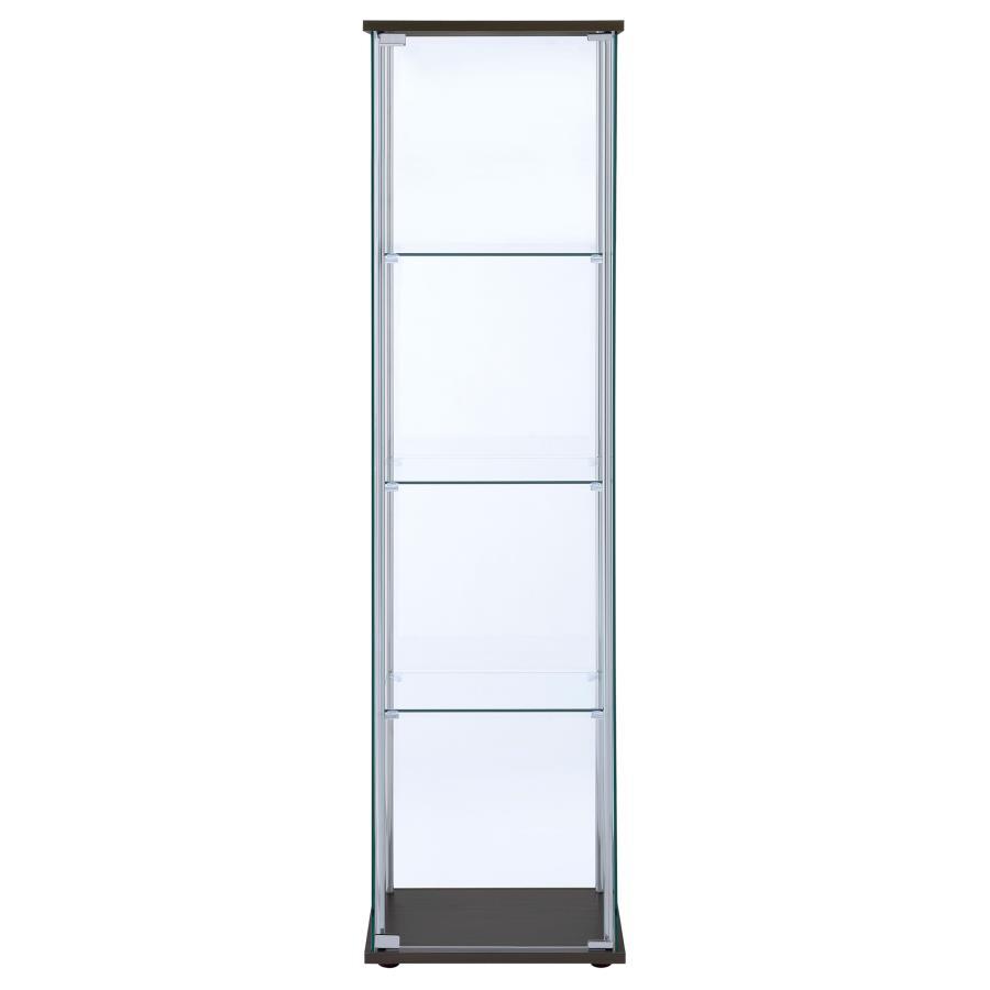 Coaster Fine Furniture Bellatrix - 4-Shelf Clear Glass Curio Cabinet | Meri Furniture