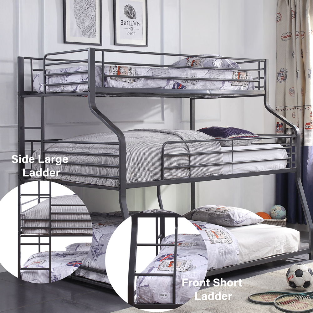 Caius II - Twin Over Full/Queen Bunk Bed - Gunmetal