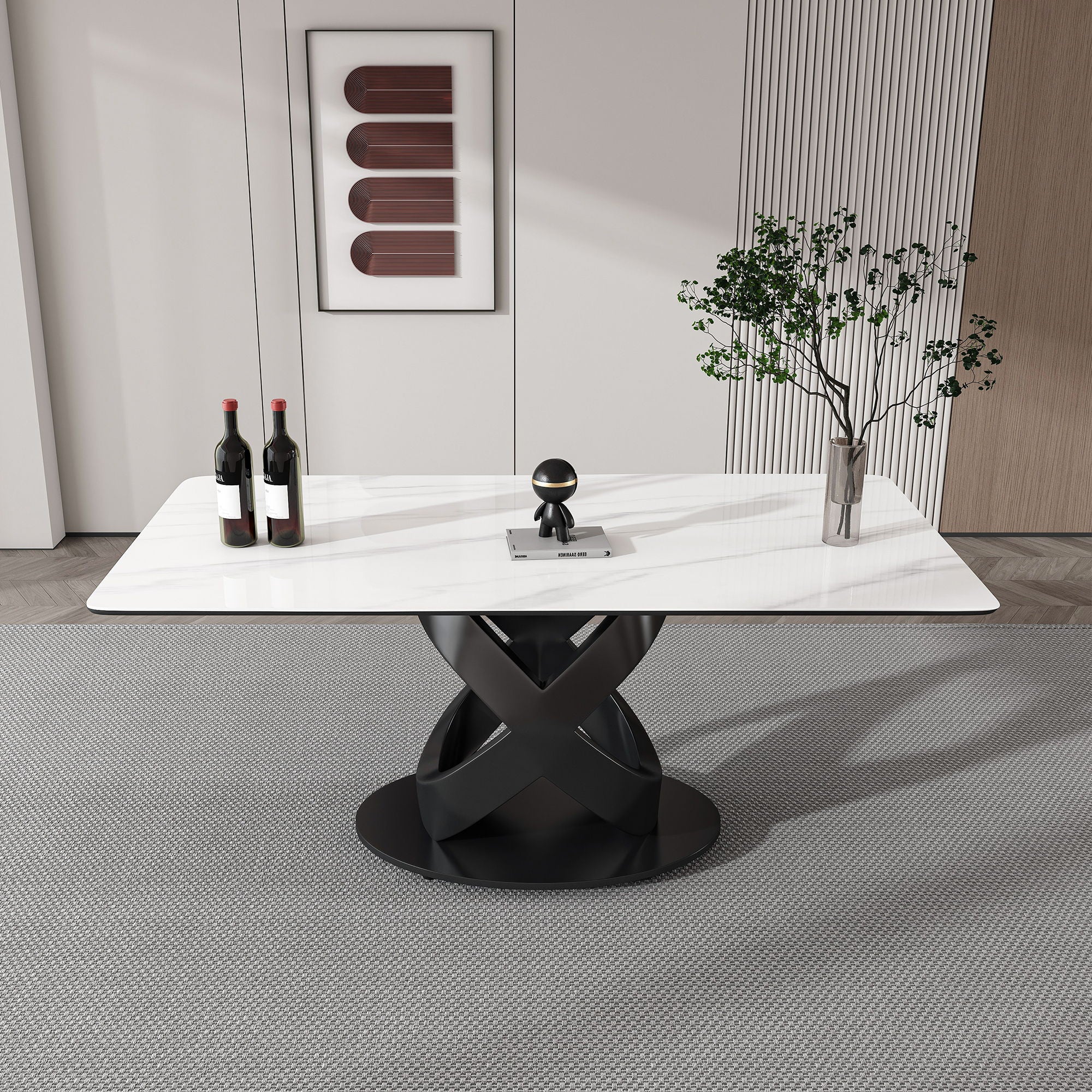 Rectangular Dining Table - Black / White