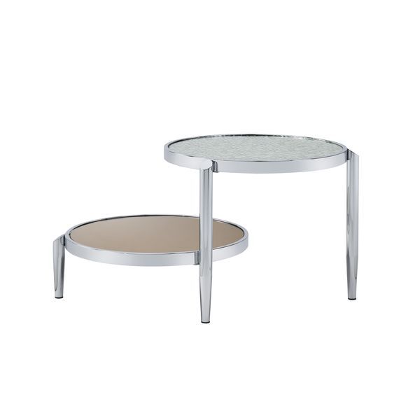 ACME Abbe - Coffee Table - Glass & Chrome Finish | Meri Furniture