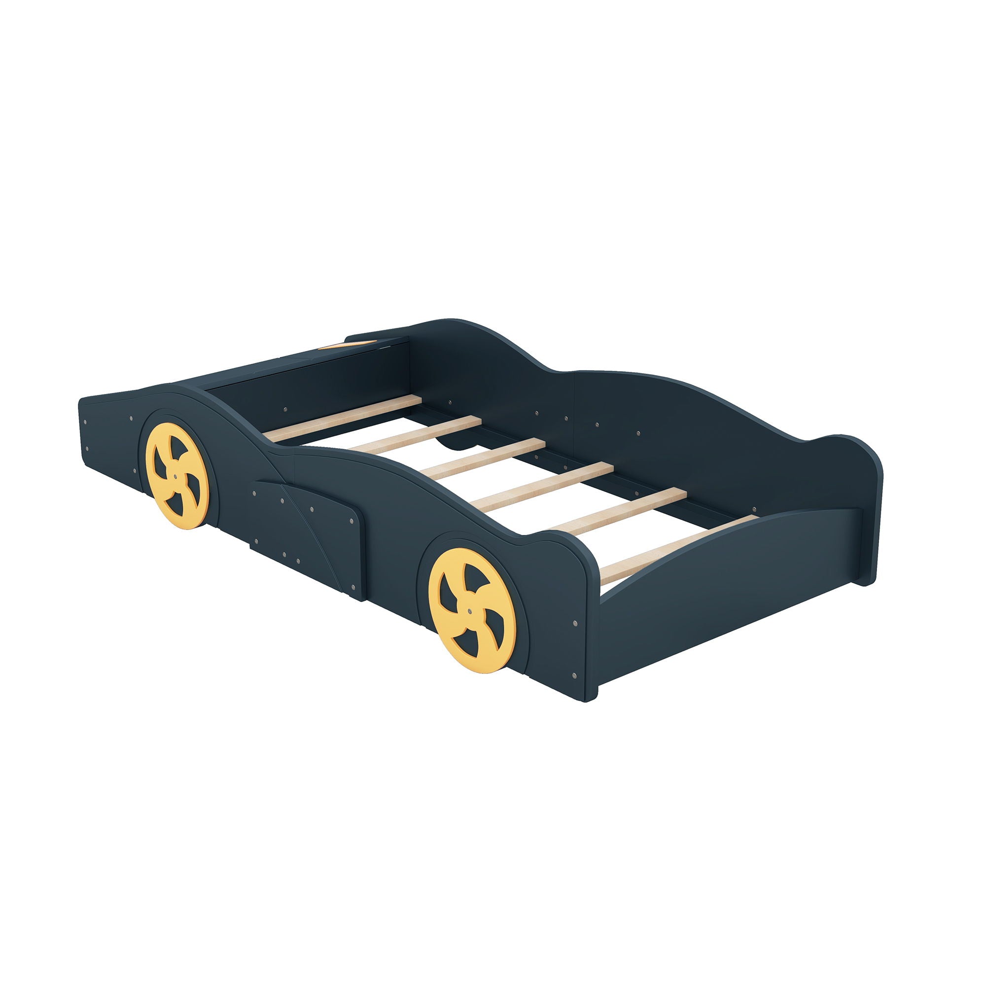 Race Car Shaped Platform Bed With Wheels And Storage