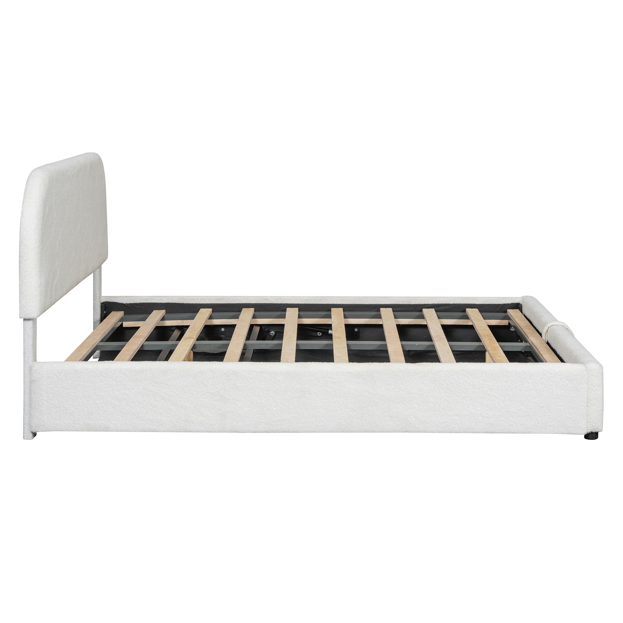 Upholstered Platform Bed With Hydraulic Storage System