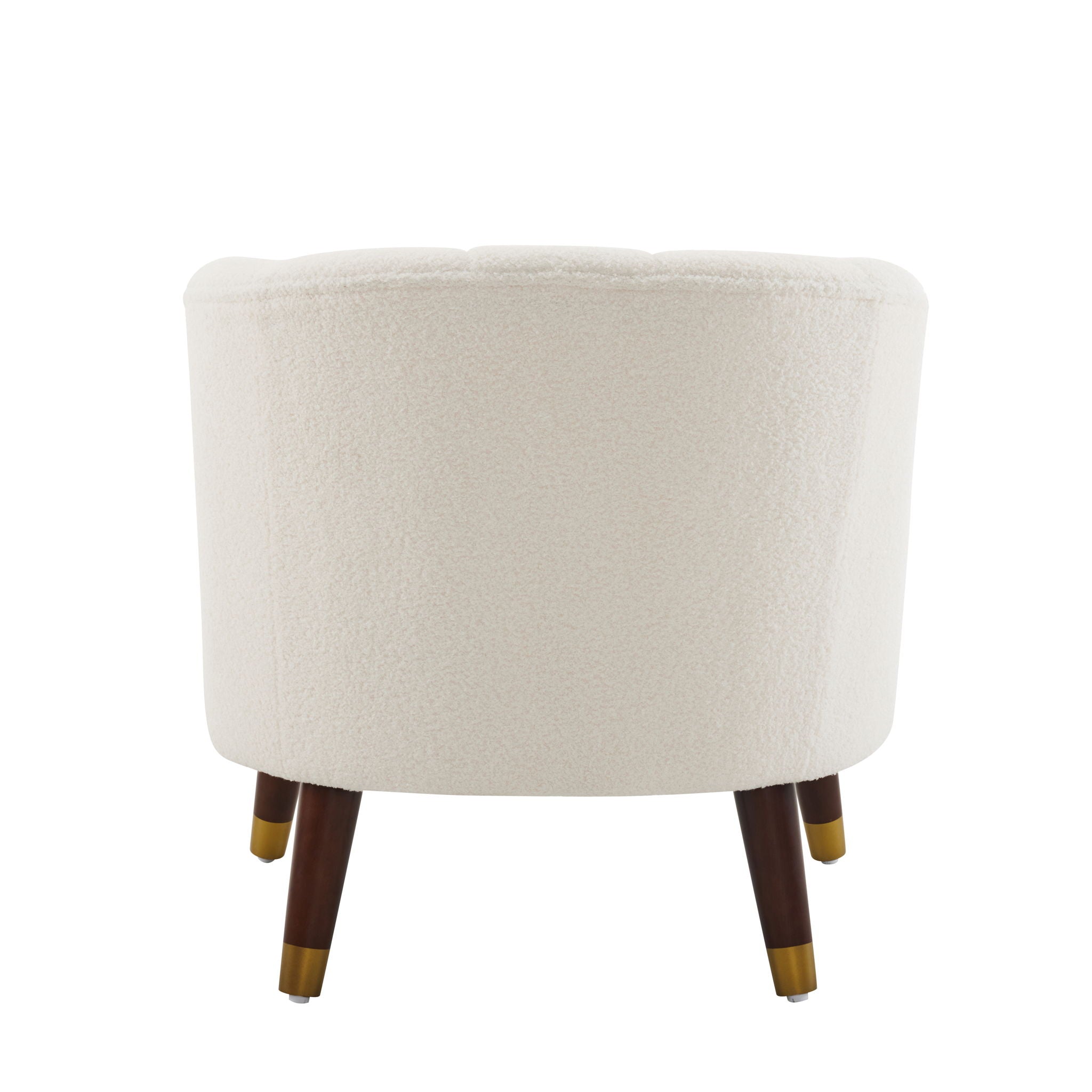 Elegant Upholstered Barrel Accent Chair With Wooden Legs