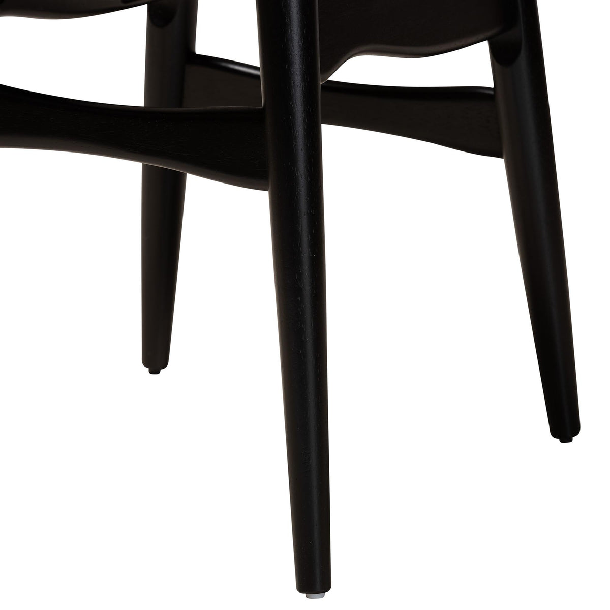 Tarana Mid-Century Modern Cream Fabric and Black Finished Wood 7-Piece Dining Set