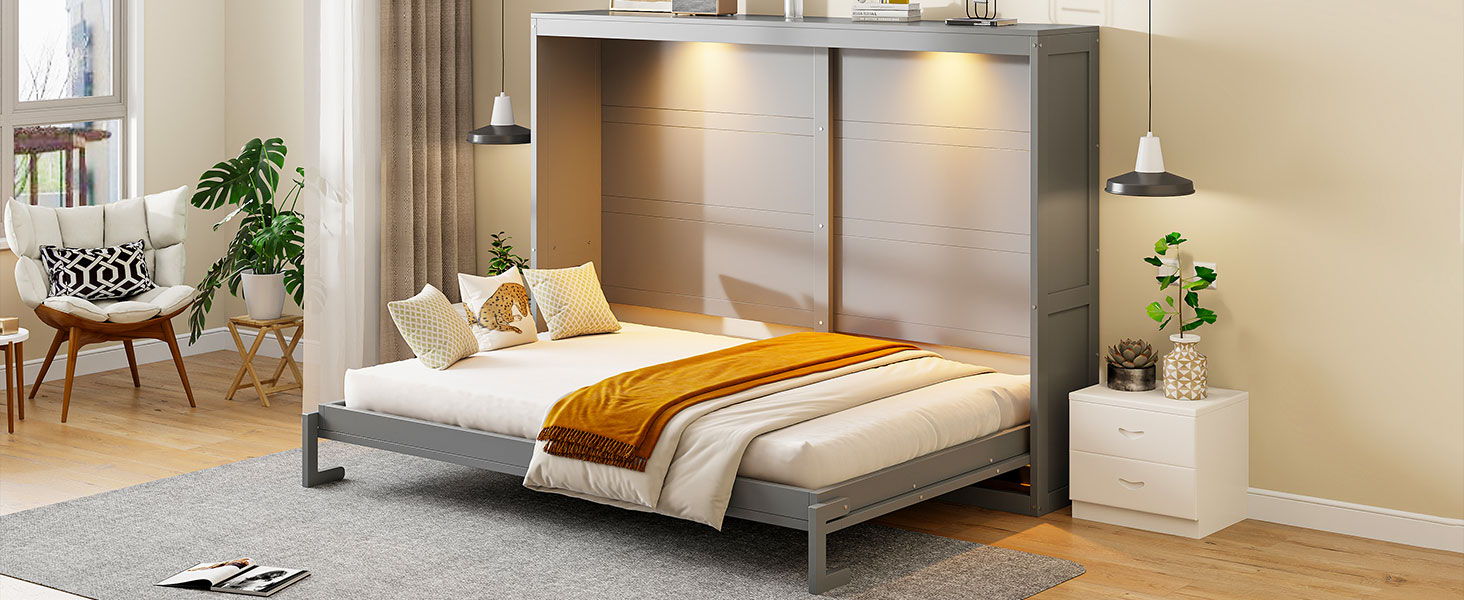 Murphy Wall Bed Modern Design With LED Lights