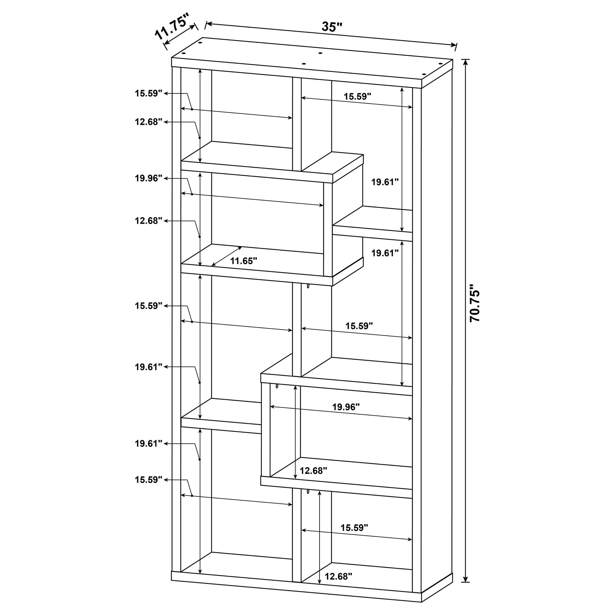 8 Shelf Geometric Bookcase