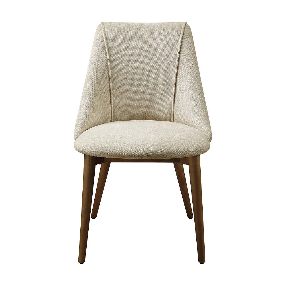 Willene - Side Chair Set of 2) - Beige Fabric & Walnut