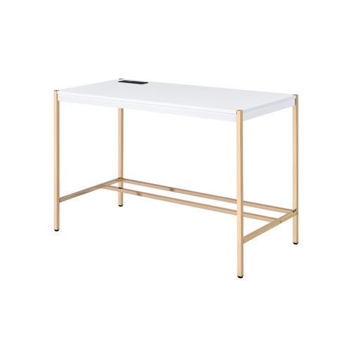 ACME Rectangular Writing Desk No Storage : Finish Metal Base. | Meri Furniture