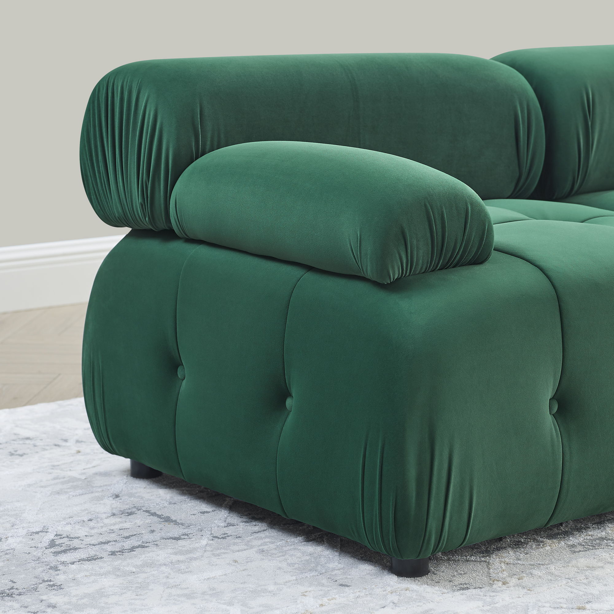 Modular Sectional Sofa, Button Tufted Design With Diy L-Shaped Layout, Reversible Ottoman
