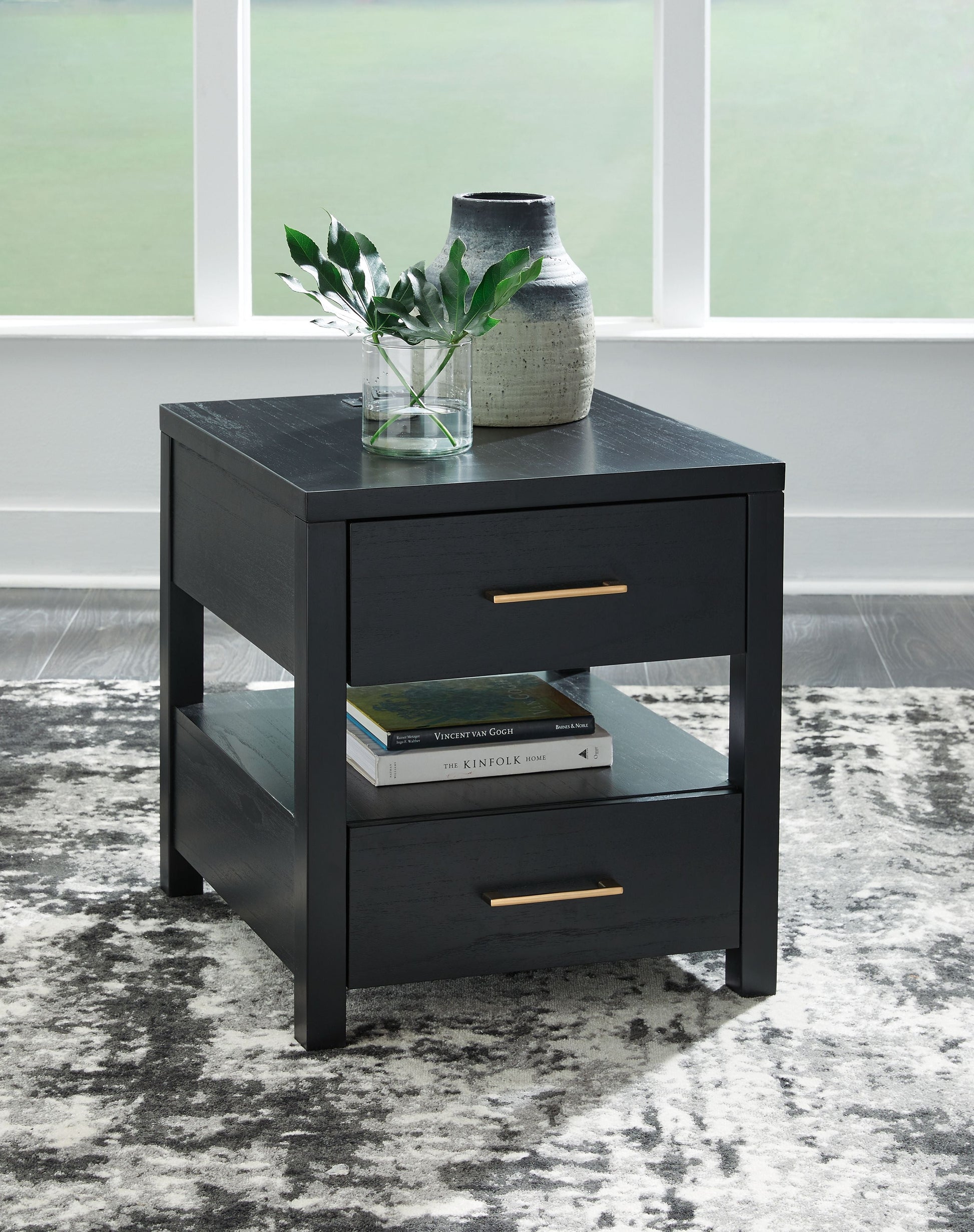 Signature Design by Ashley® Winbardi - Black - Rectangular End Table | Meri Furniture