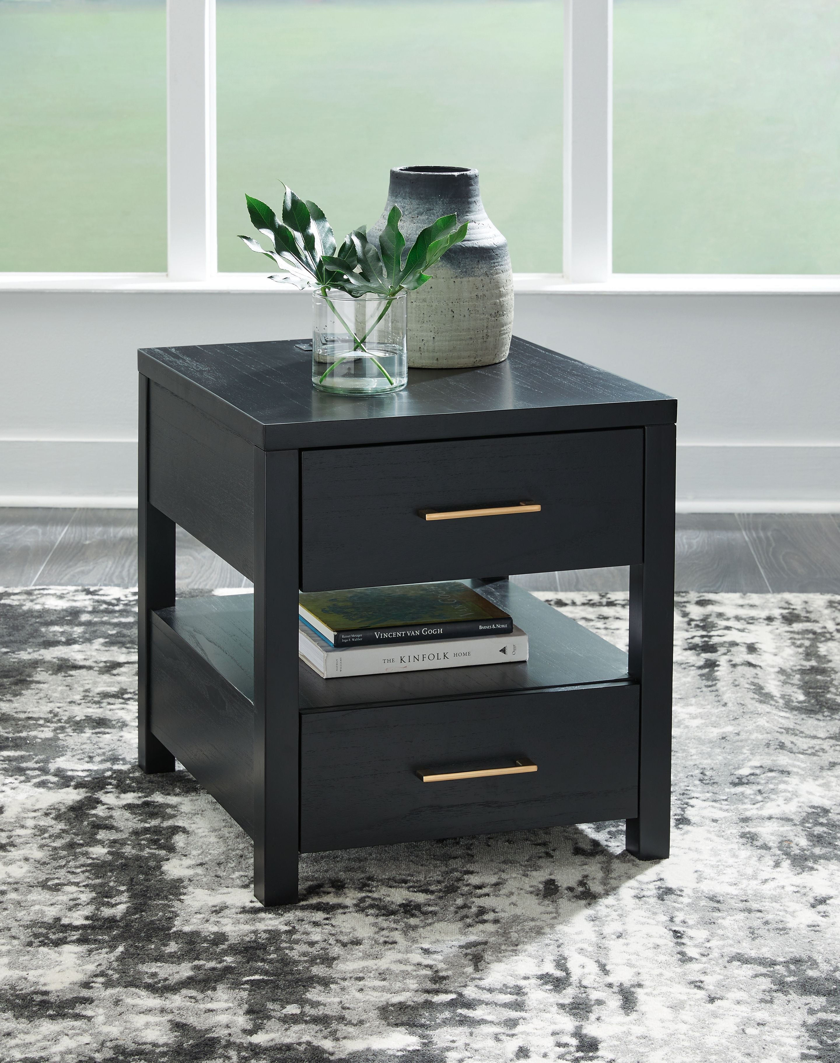 Signature Design by Ashley® Winbardi - Black - Rectangular End Table | Meri Furniture