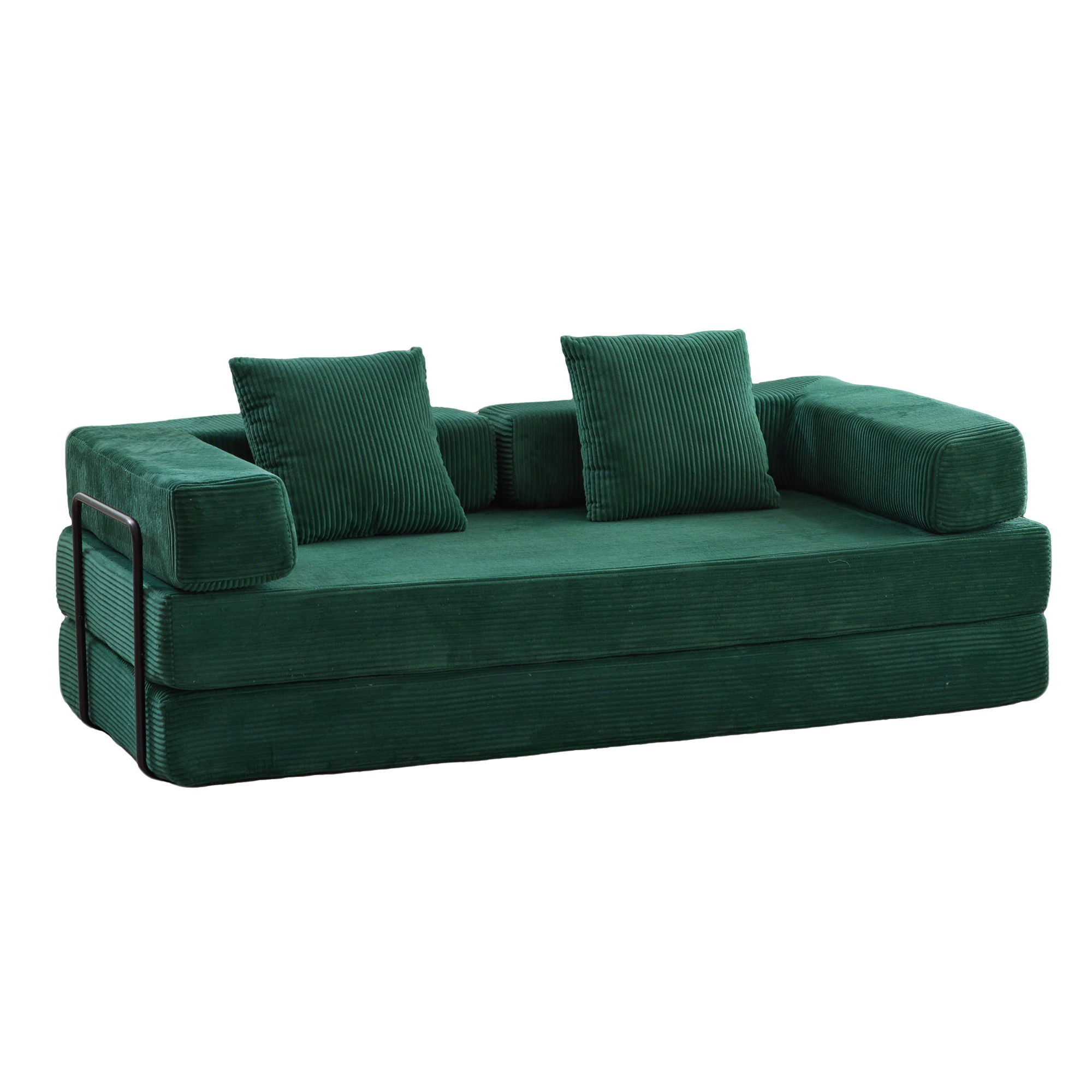 Floor Couch, Convertible Floor Sofa Bed With Pillow Back Support Armrest