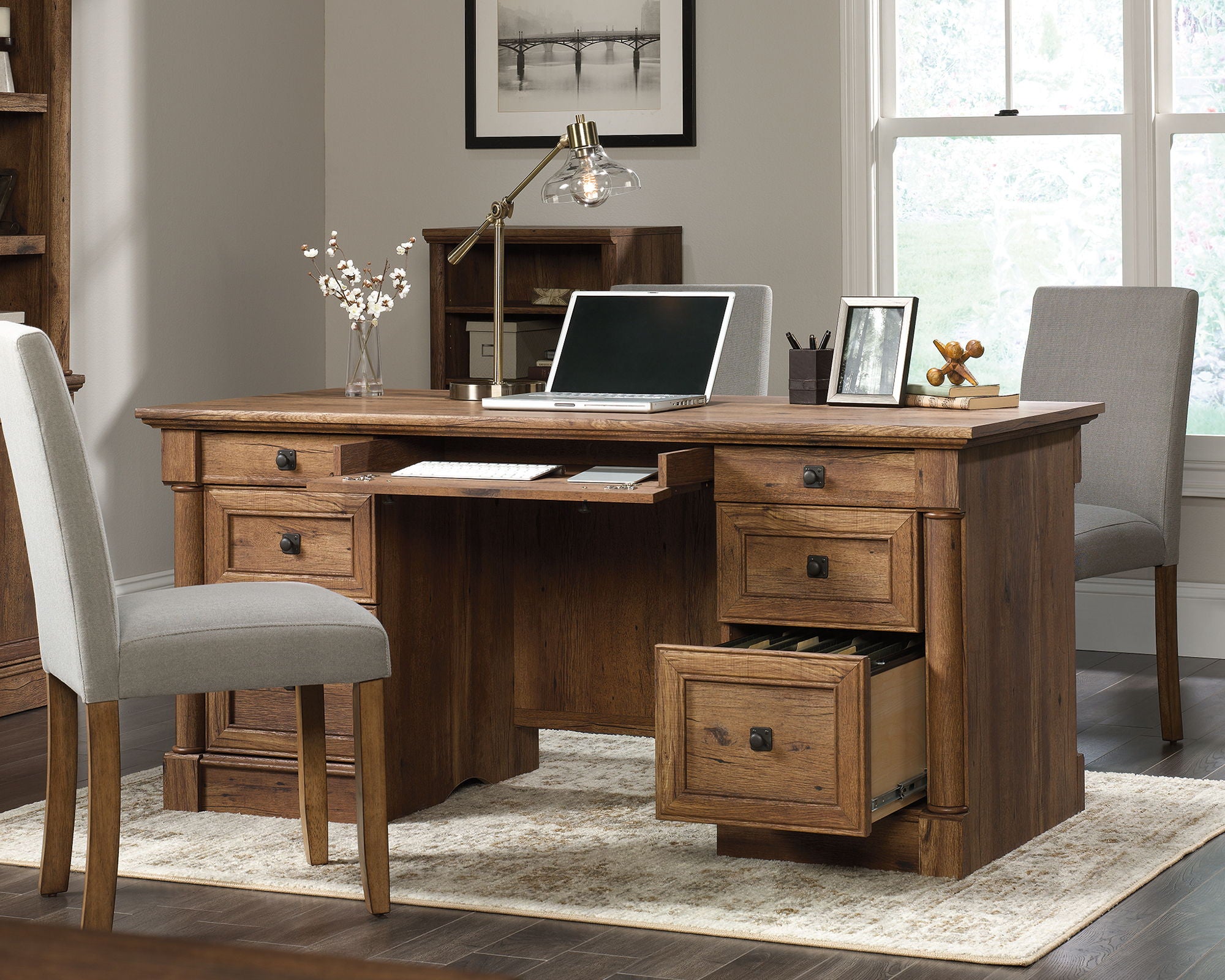 Palladia Executive Desk Vintage Oak