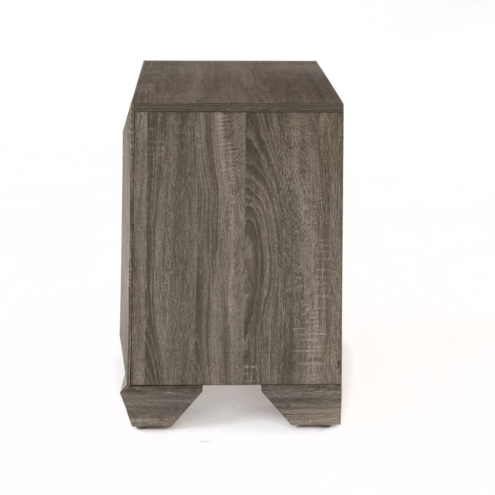 ACME Lyndon - Nightstand - Weathered Gray Grain | Meri Furniture