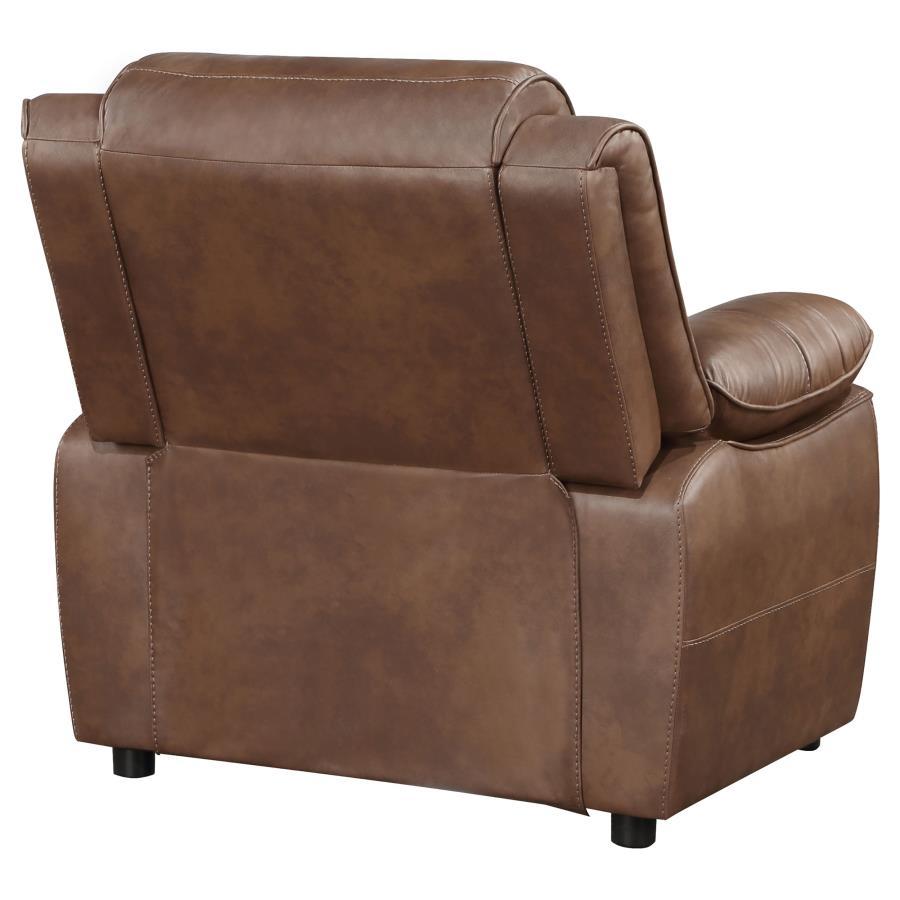 Ellington - Upholstered Padded Arm Accent Chair - Dark Brown