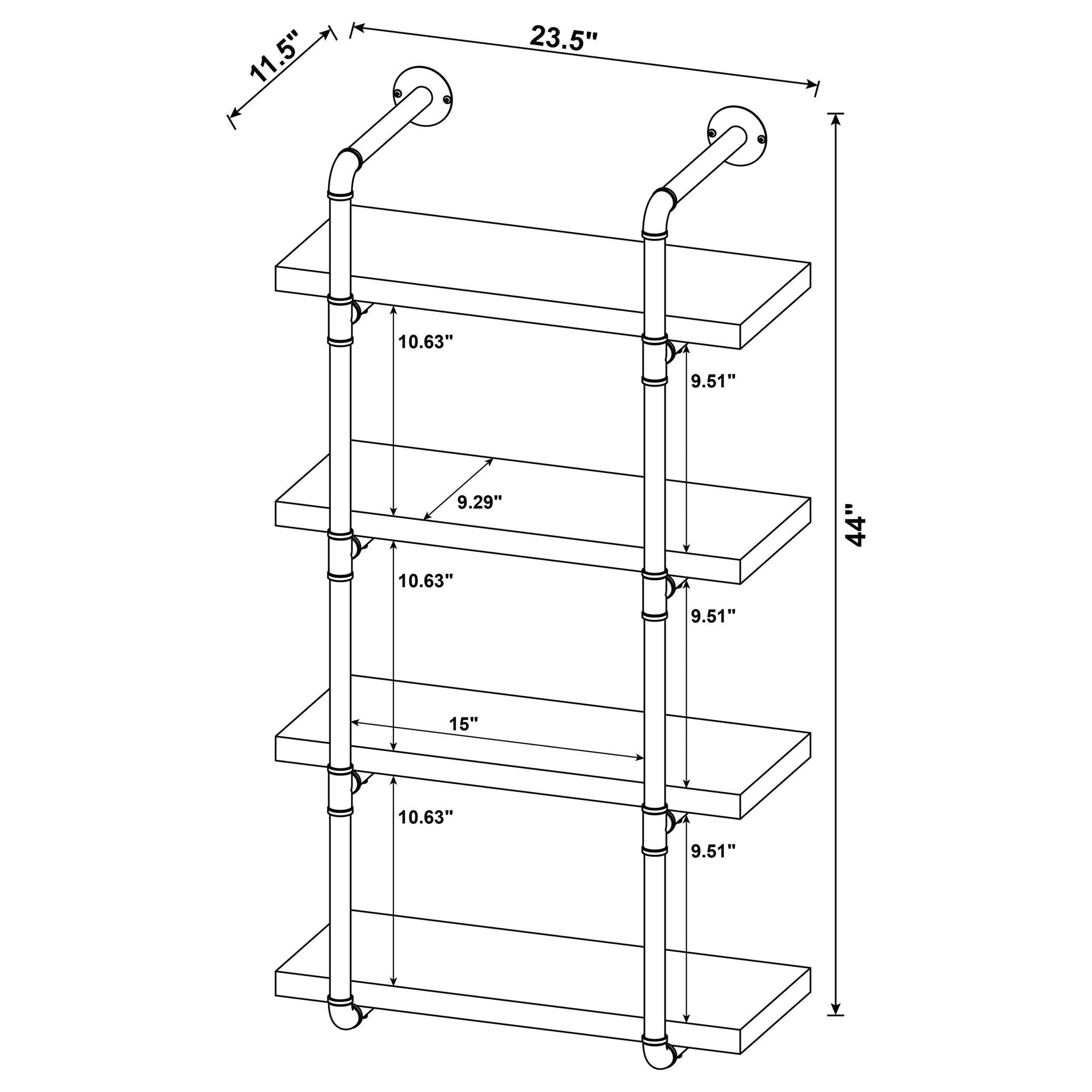 Elmcrest 24-inch 4-shelf Wall Bookshelf Grey Driftwood