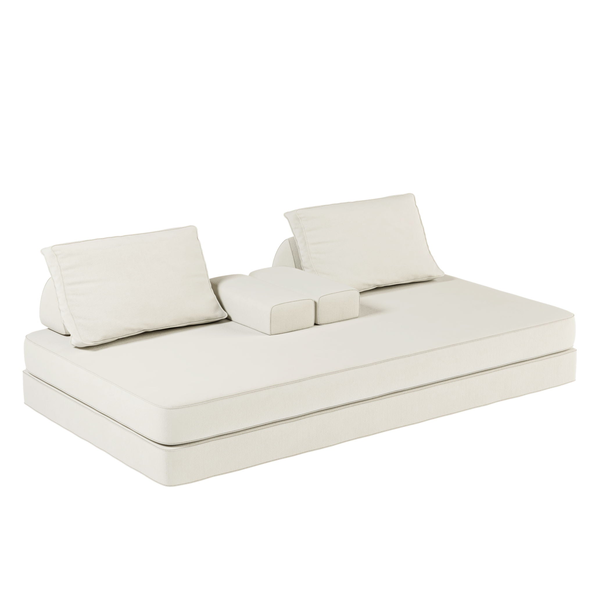 Multifunctional Convertible Sofa Bed With 2 Tumbler Backrests And 2 Pillows, Deep Seat Couch