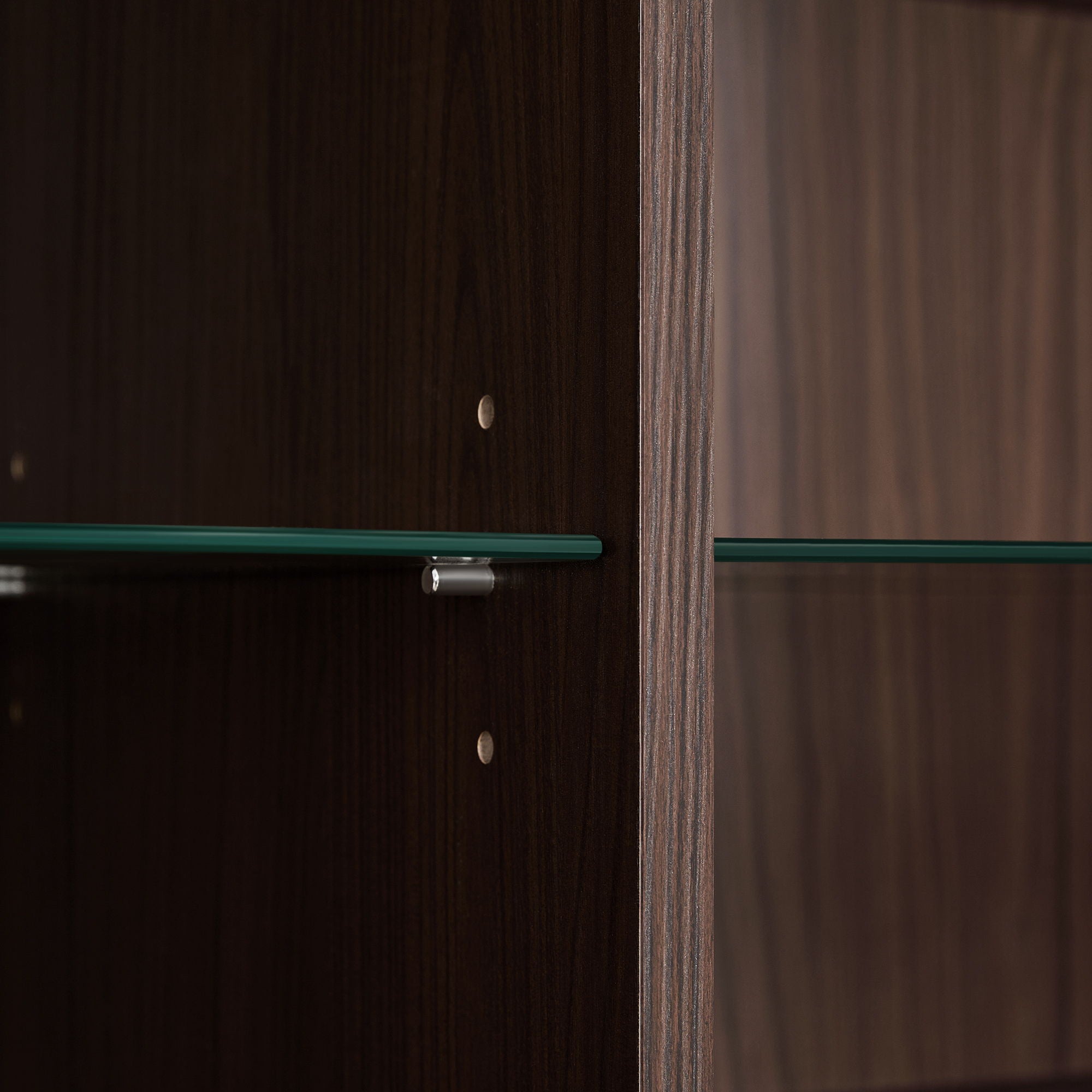 Modern Minimalist Style LED Curio Cabinet With Tempered Glass Door, Metal Legs