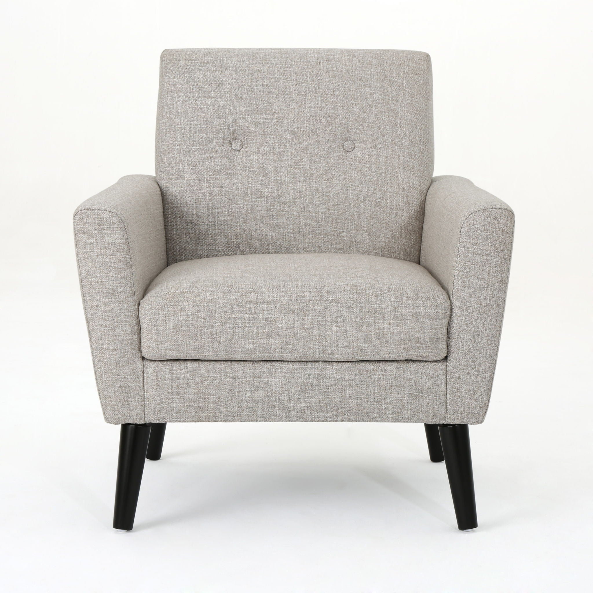 Contemporary Club Chair With Nailhead Trim Fabric And Birch Wood Legs