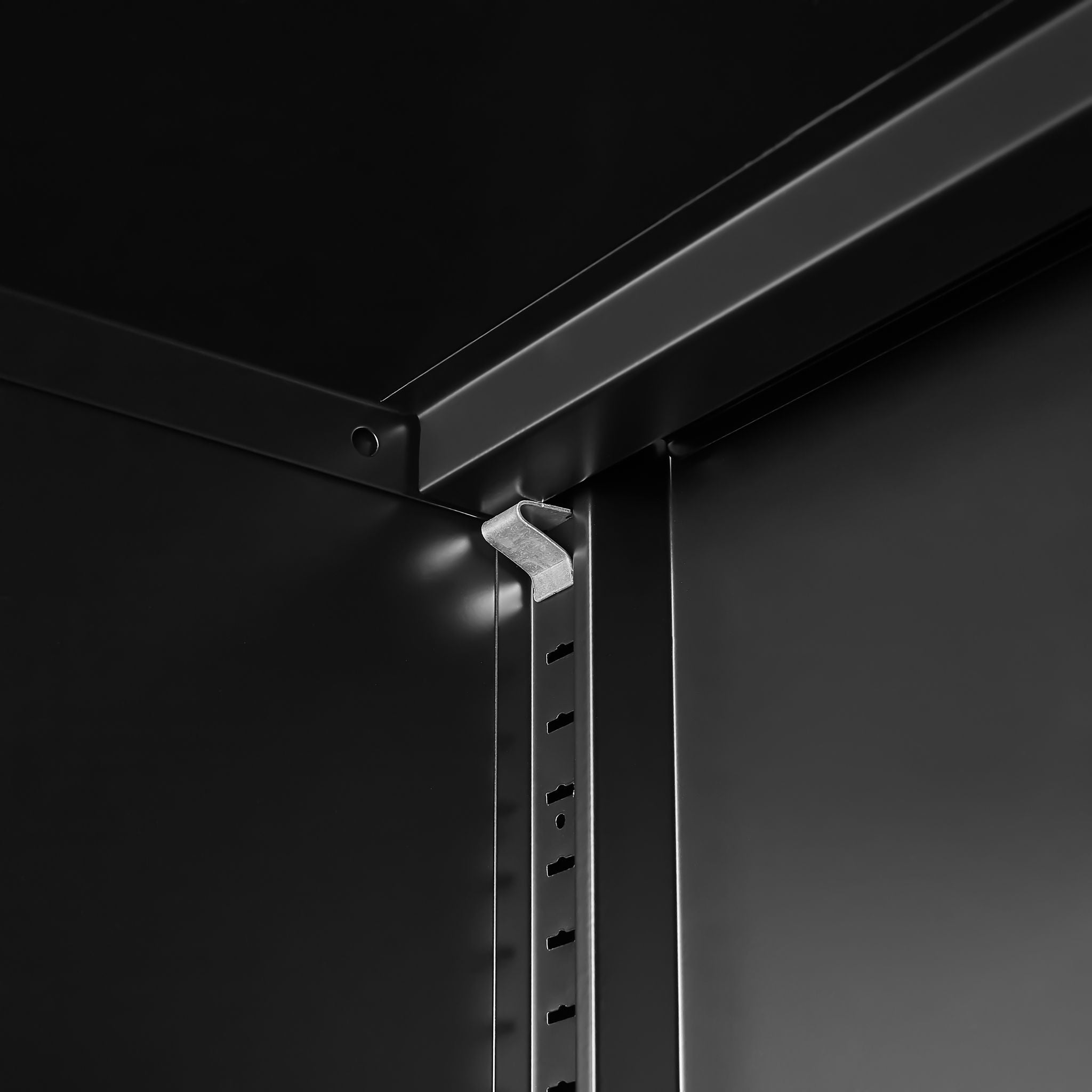 Storage Locker Cabinet With Adjustable Shelves Durable Construction With Breathable Design And Easy Assembly - Black