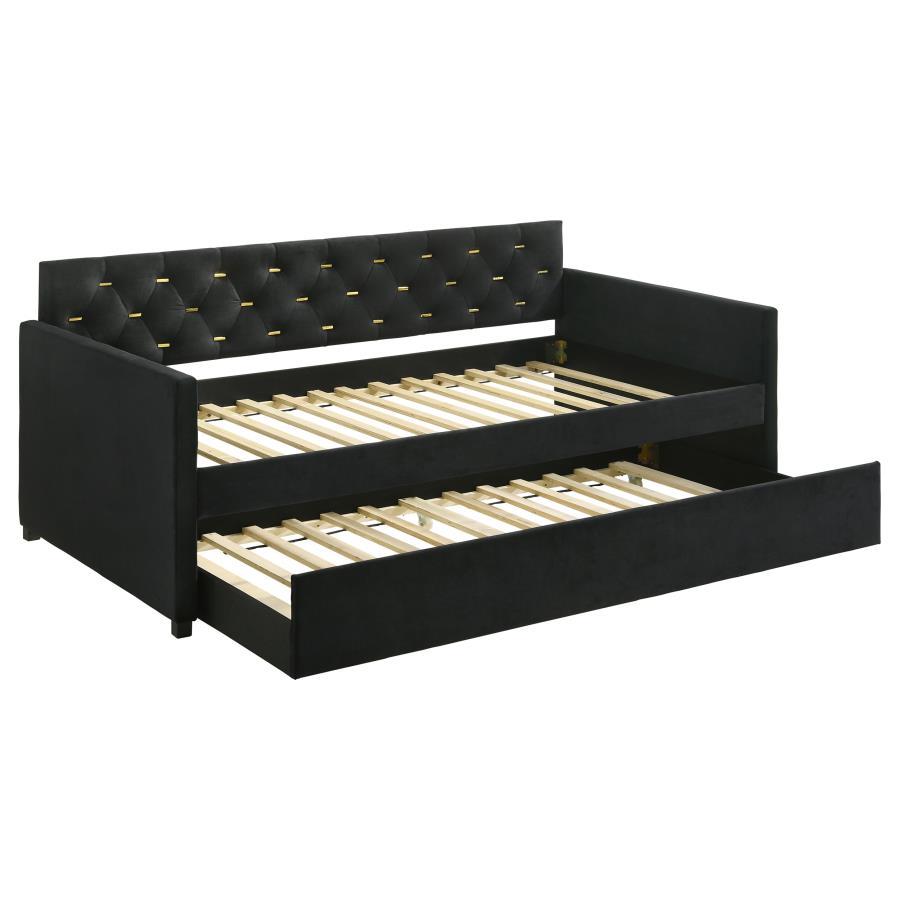 Coaster Fine Furniture Kendall - Upholstered Twin Daybed With Trundle - Black | Meri Furniture