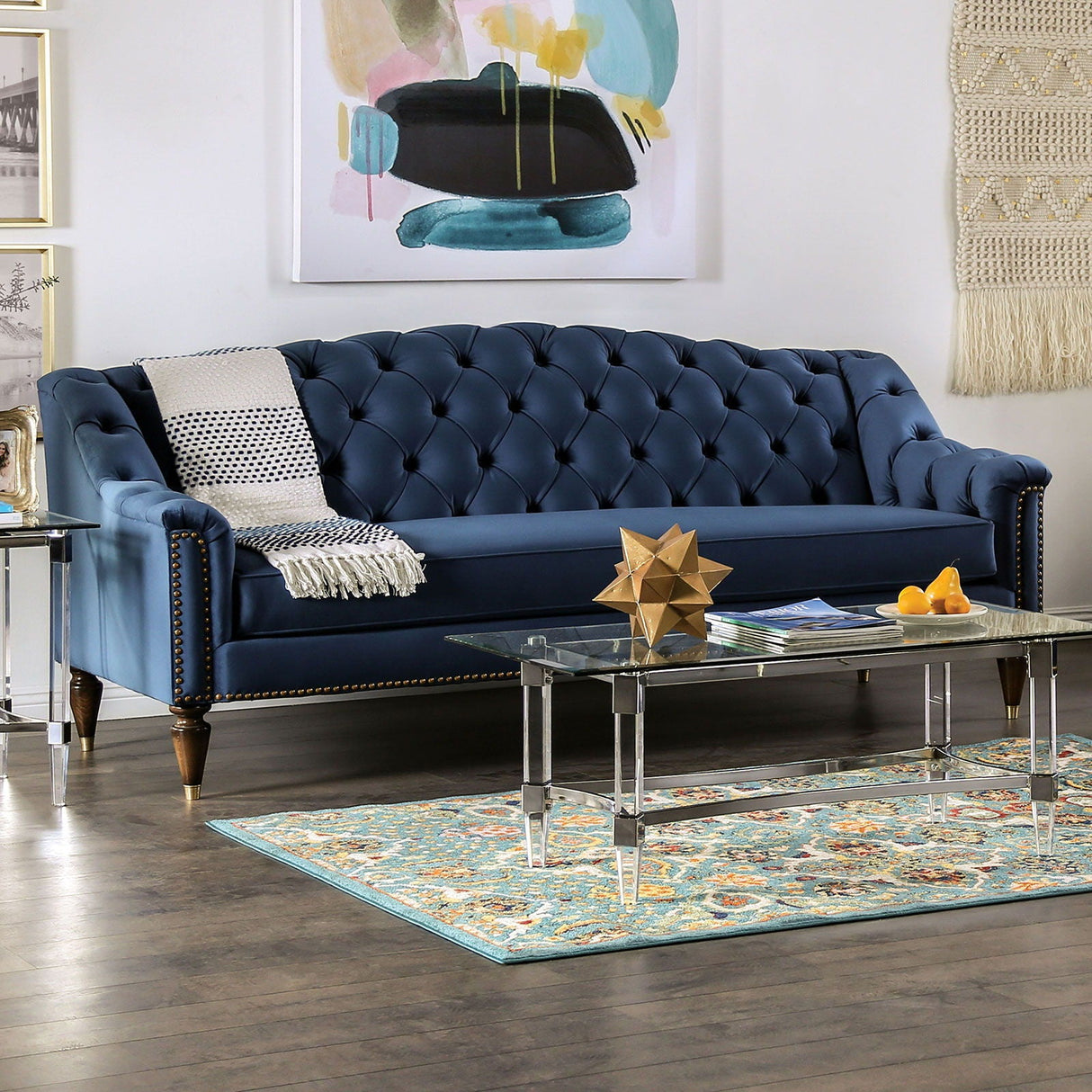 Furniture of America Martinique - Sofa - Blue | Meri Furniture