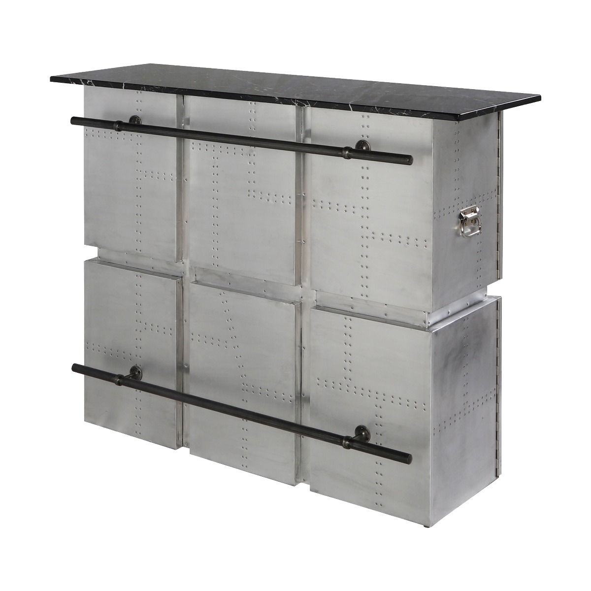 ACME Brancaster - Bar Table With Marble Top - Aluminum | Meri Furniture