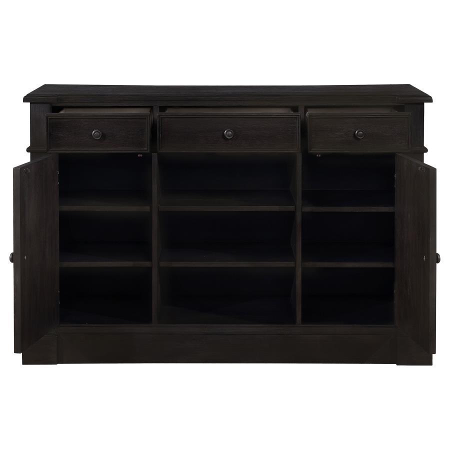 Coaster Fine Furniture Phelps - 2 Door Sideboard Buffet Cabinet - Distressed Noir | Meri Furniture