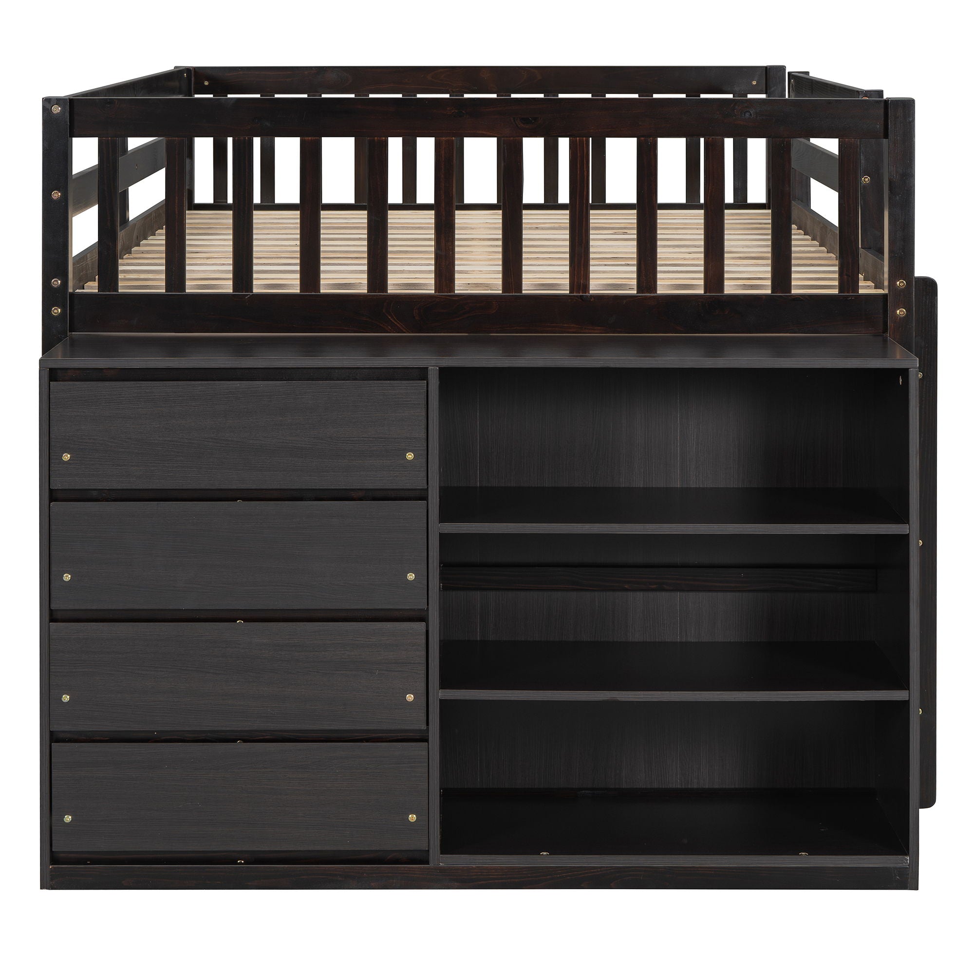 Bunk Bed With 4 Drawers And 3 Shelves