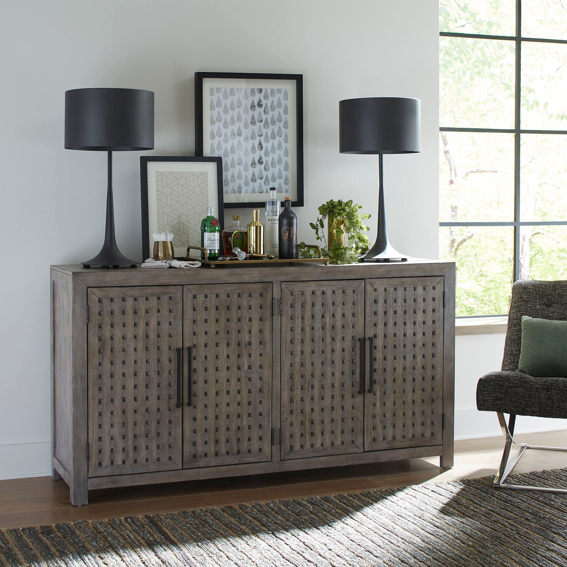 Liberty Furniture Winslow - Accent Buffet - Smokey Ash | Meri Furniture