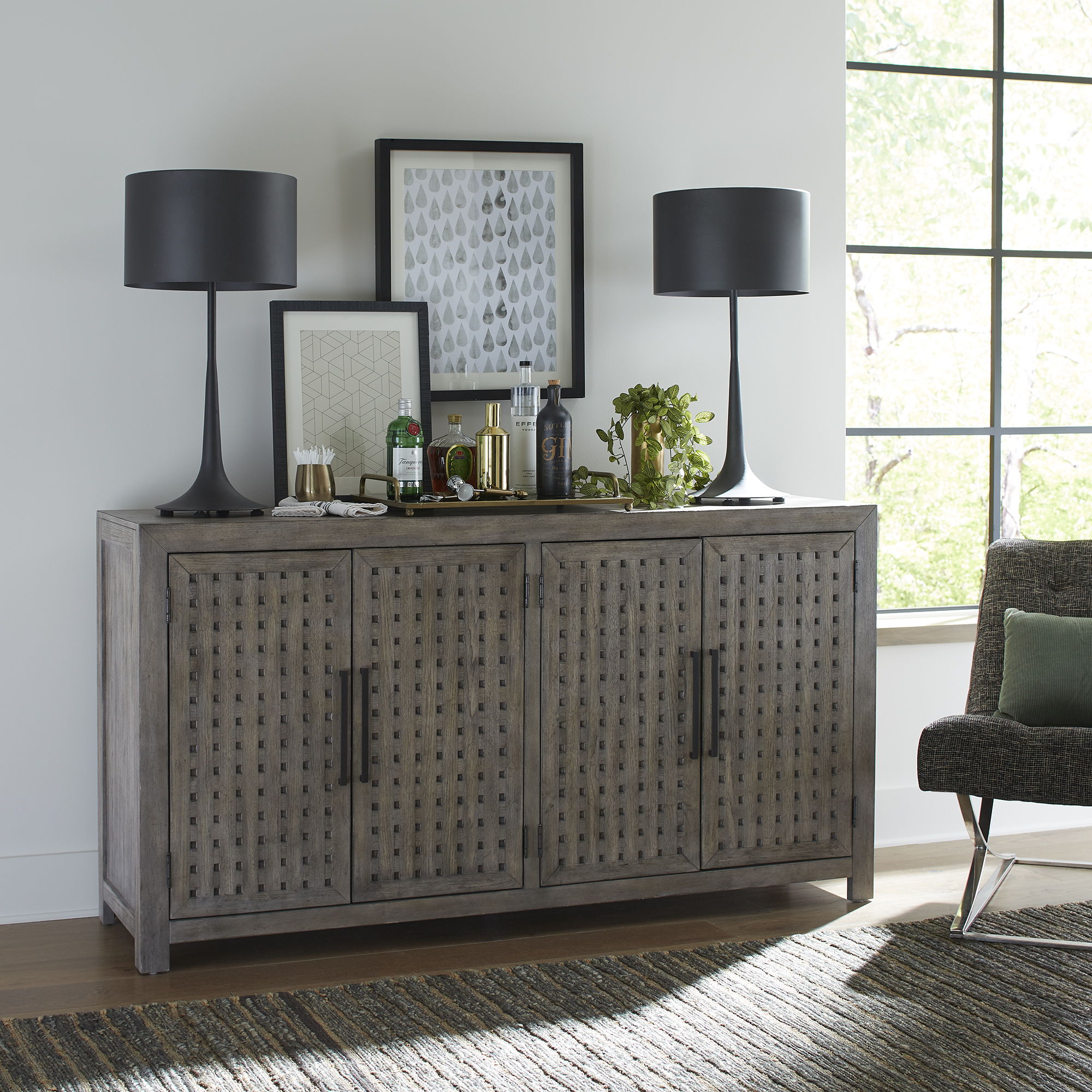 Liberty Furniture Winslow - Accent Buffet - Smokey Ash | Meri Furniture