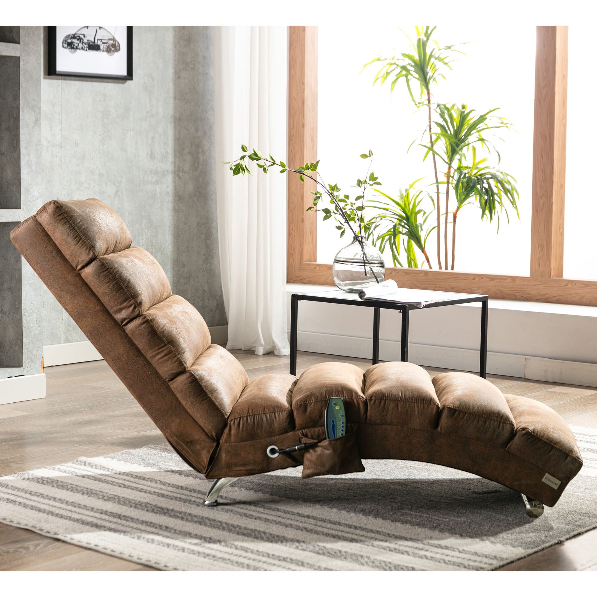 Massage Chaise Lounge Indoor With Remote Control, Ergonomic Electric Massage Lounger