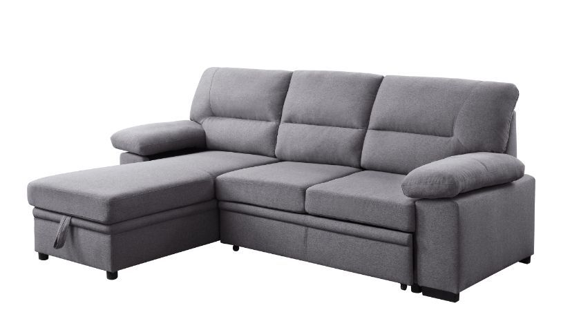 ACME Nazli - Sectional Sofa - Gray Fabric | Meri Furniture