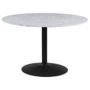 Coaster Fine Furniture Bartole - Round Italian Marble Top Dining Table - White | Meri Furniture