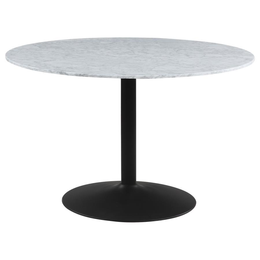 Coaster Fine Furniture Bartole - Round Italian Marble Top Dining Table - White | Meri Furniture