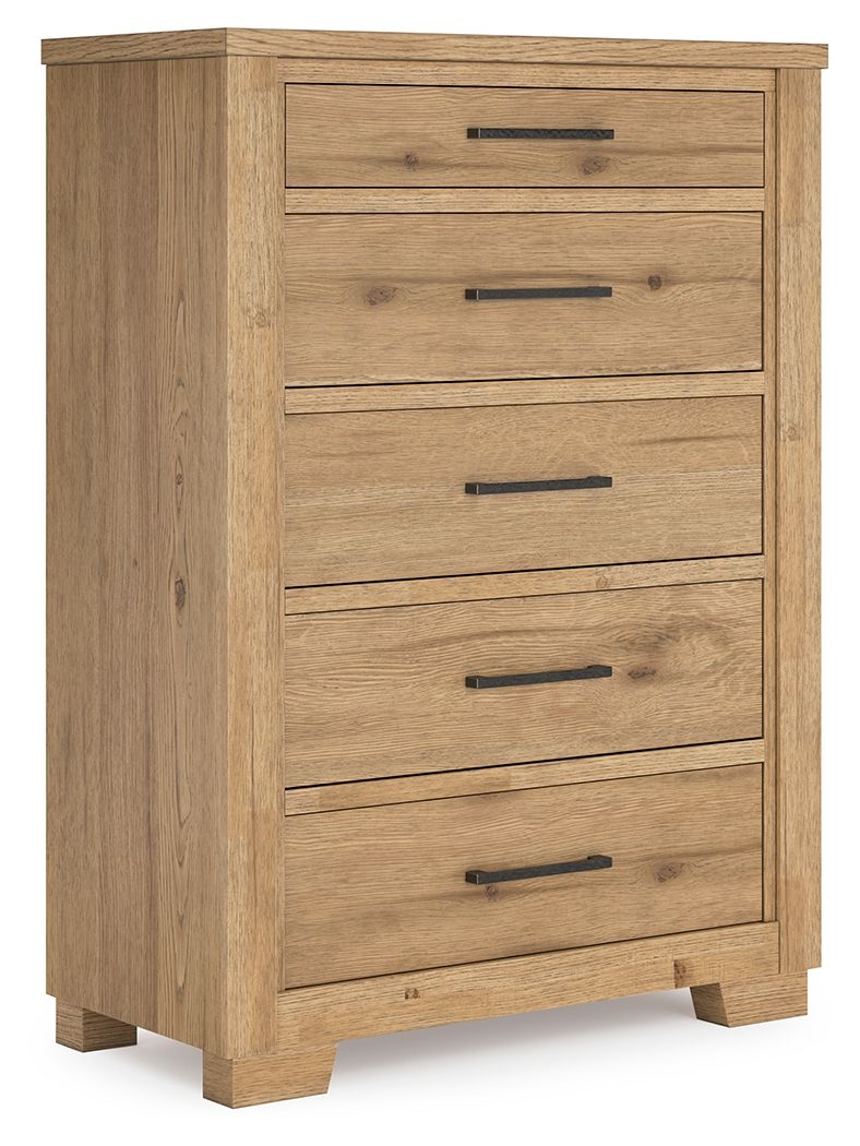 Signature Design by Ashley® Galliden - Light Brown - Five Drawer Chest | Meri Furniture