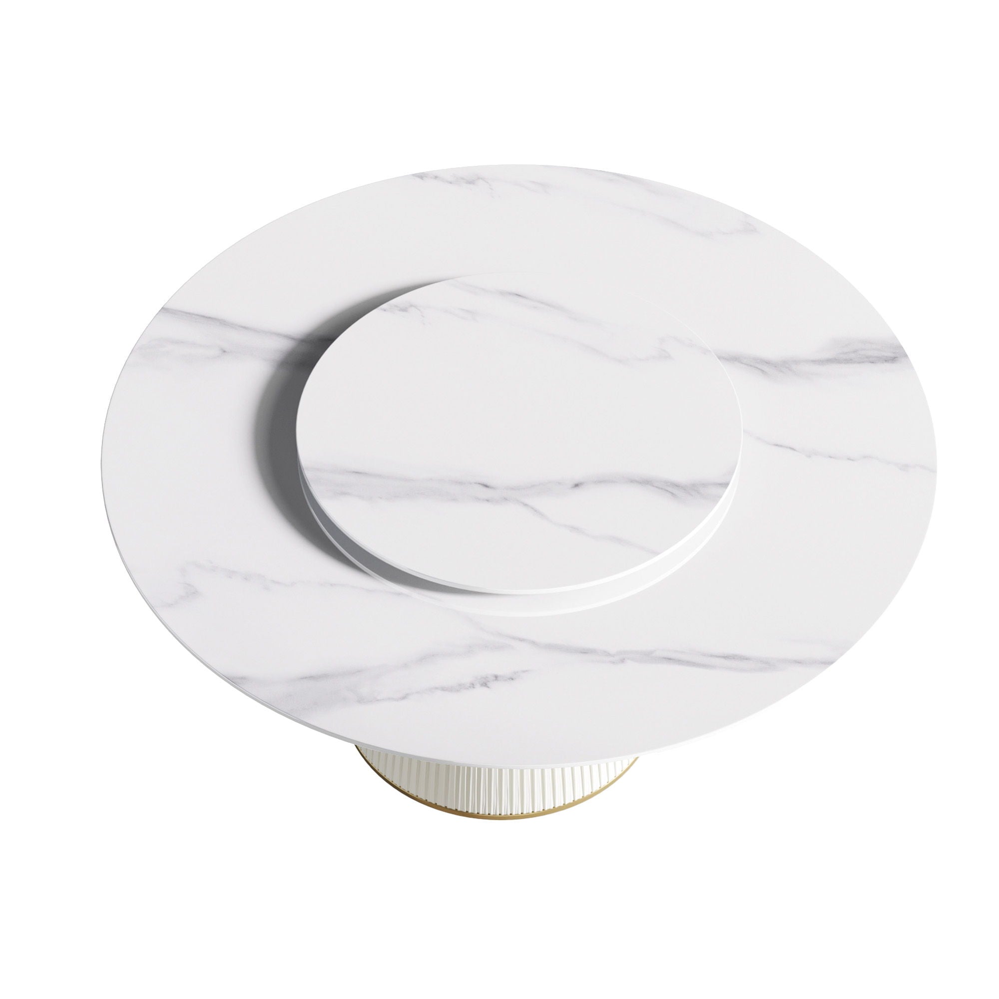 Modern, Round Black Carbon Steel Base Dining Table, Can Accommodate 6 People