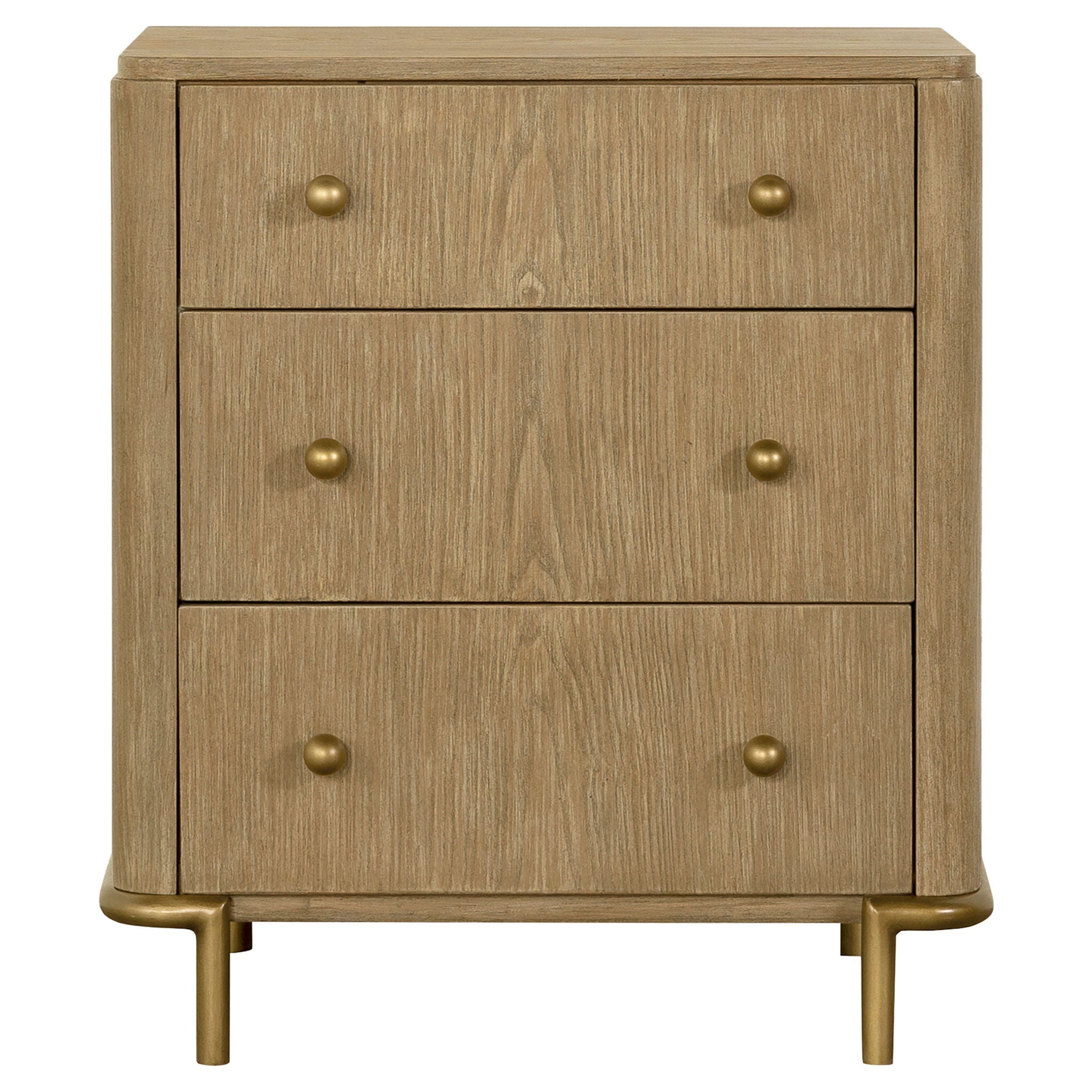 3 Drawer Nightstand With USB Ports - Brown