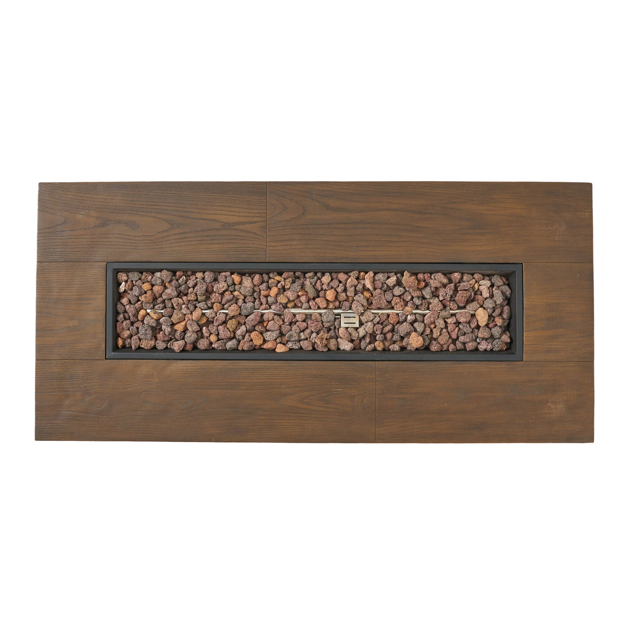 Transitional Rectangular Outdoor Propane Fire Pit With 50,000 Btu