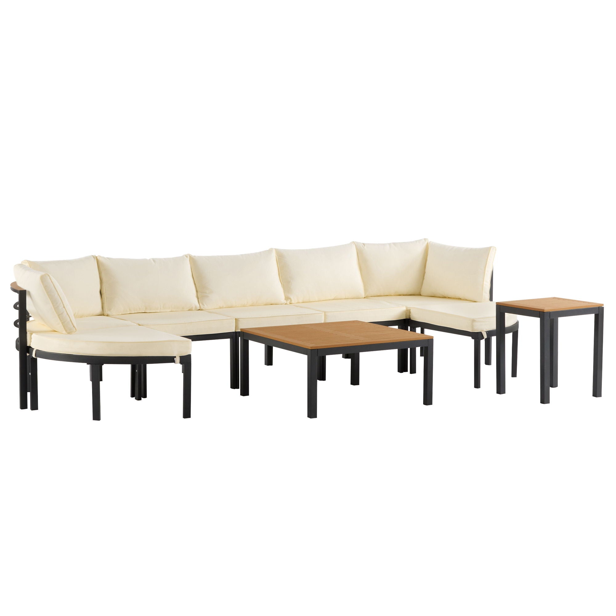 Outdoor Sectional Sofa Set Patio Seating Group With Cushions