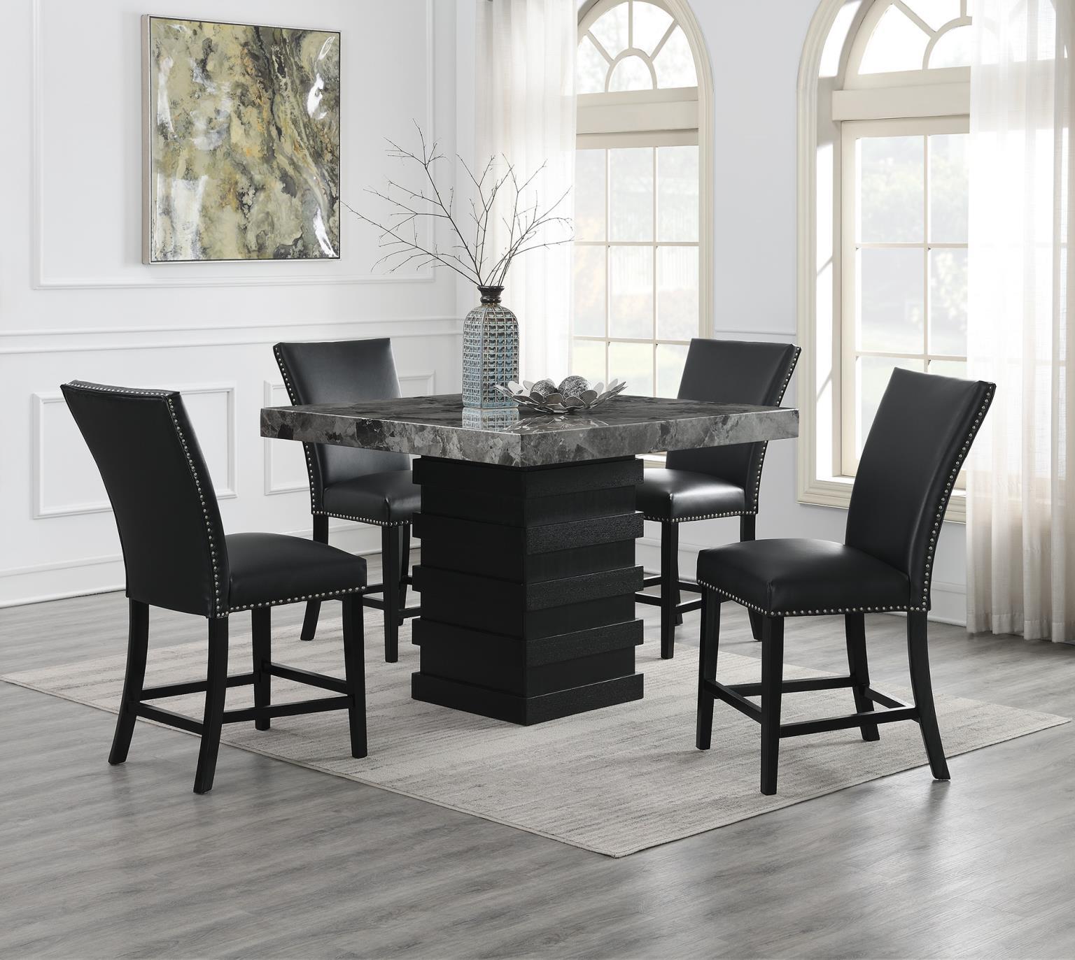 D136 - Dining Room Set With 4 Faux Leather Chairs