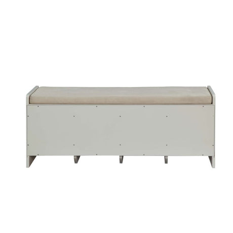 Berci - Bench - Beige Fabric & White