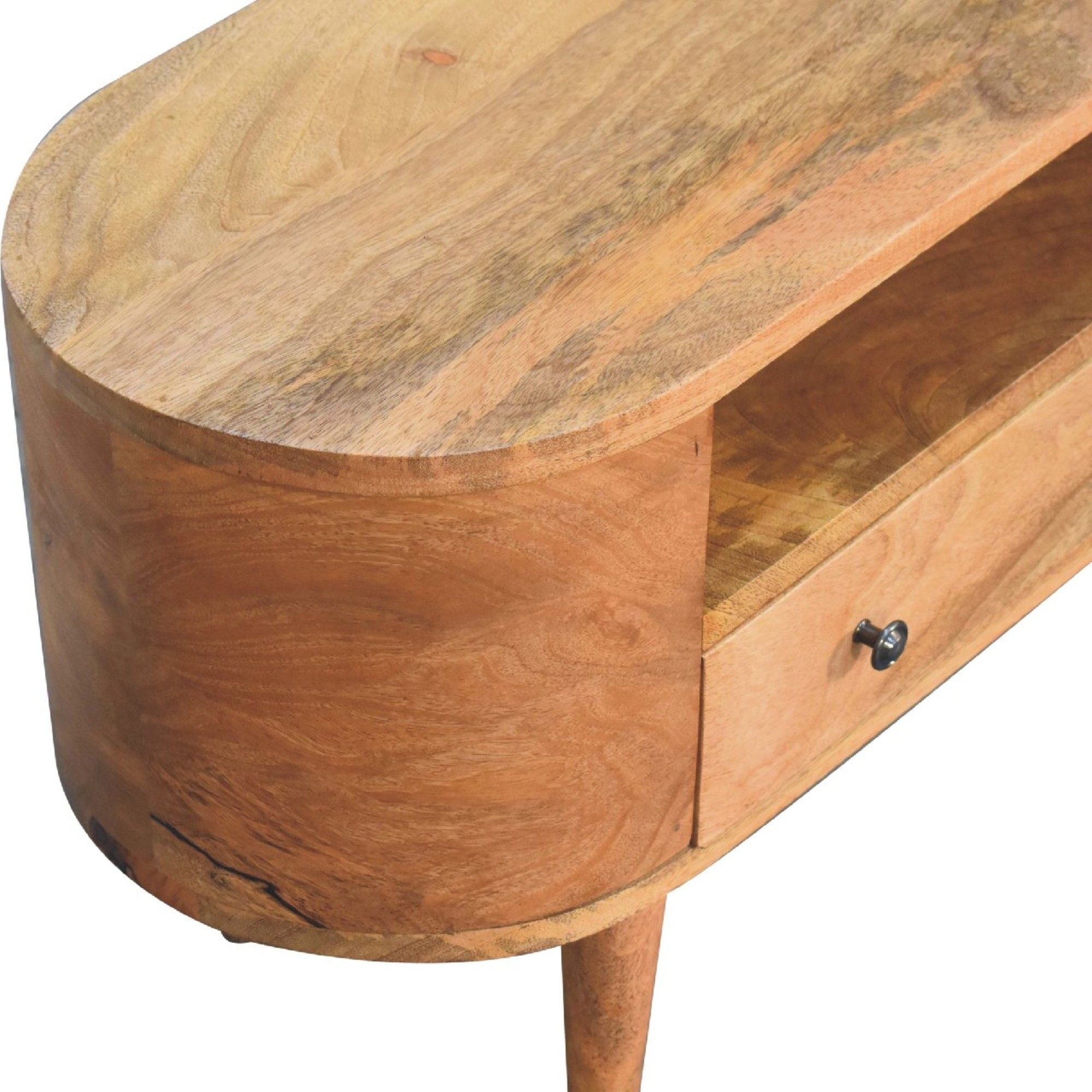 Mini Rounded Entertainment Unit - Oak