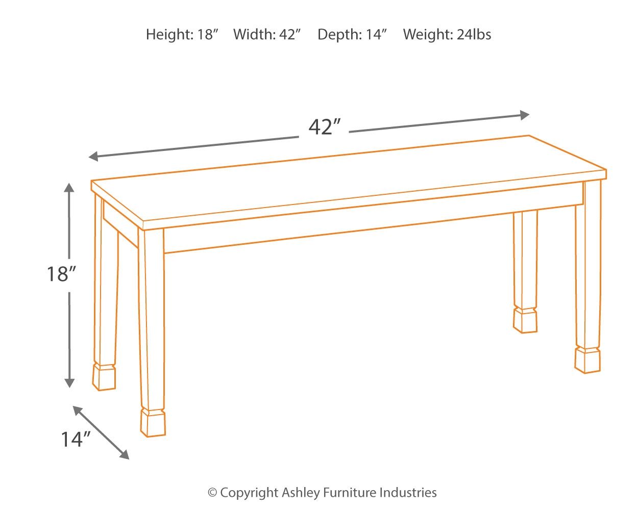 Signature Design by Ashley® Owingsville - Black / Brown - Large Dining Room Bench | Meri Furniture