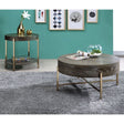 ACME Weyton - End Table - Dark Oak & Champagne | Meri Furniture