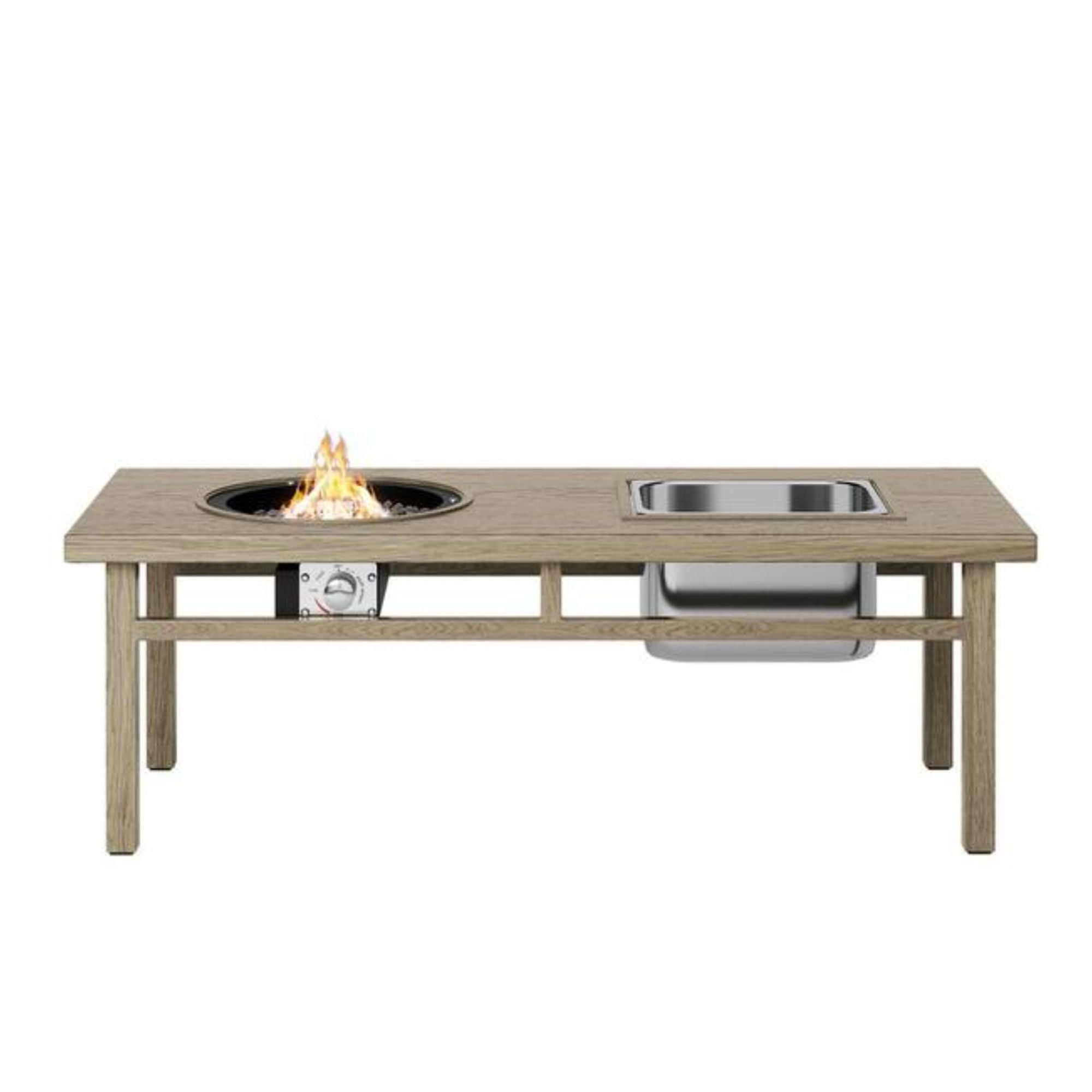 3 In 1 Outdoor Propane Fire Pit Table 50, 000 BTU With Ice Bucket - Beige