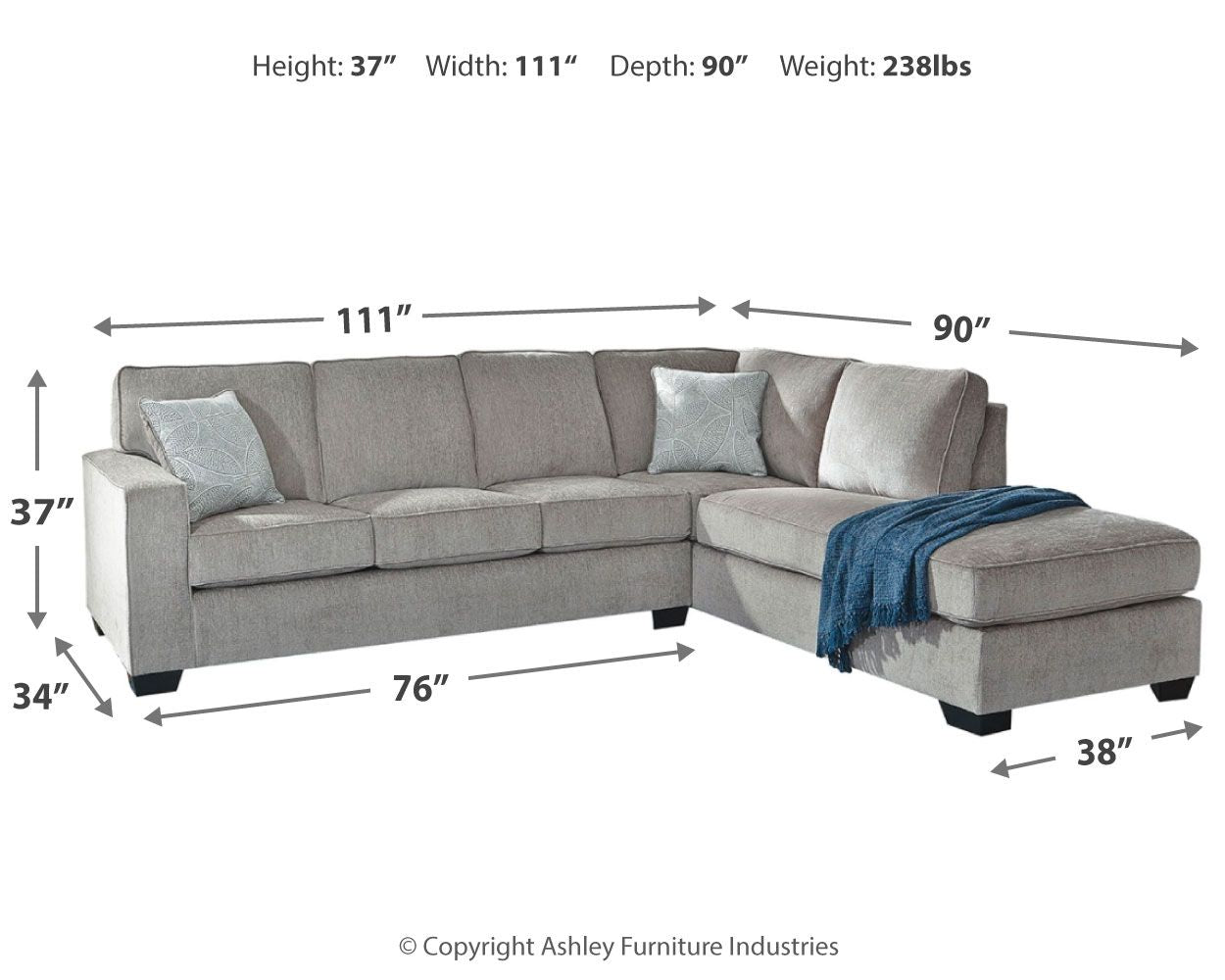 Signature Design by Ashley® Altari - Sleeper Sectional | Meri Furniture