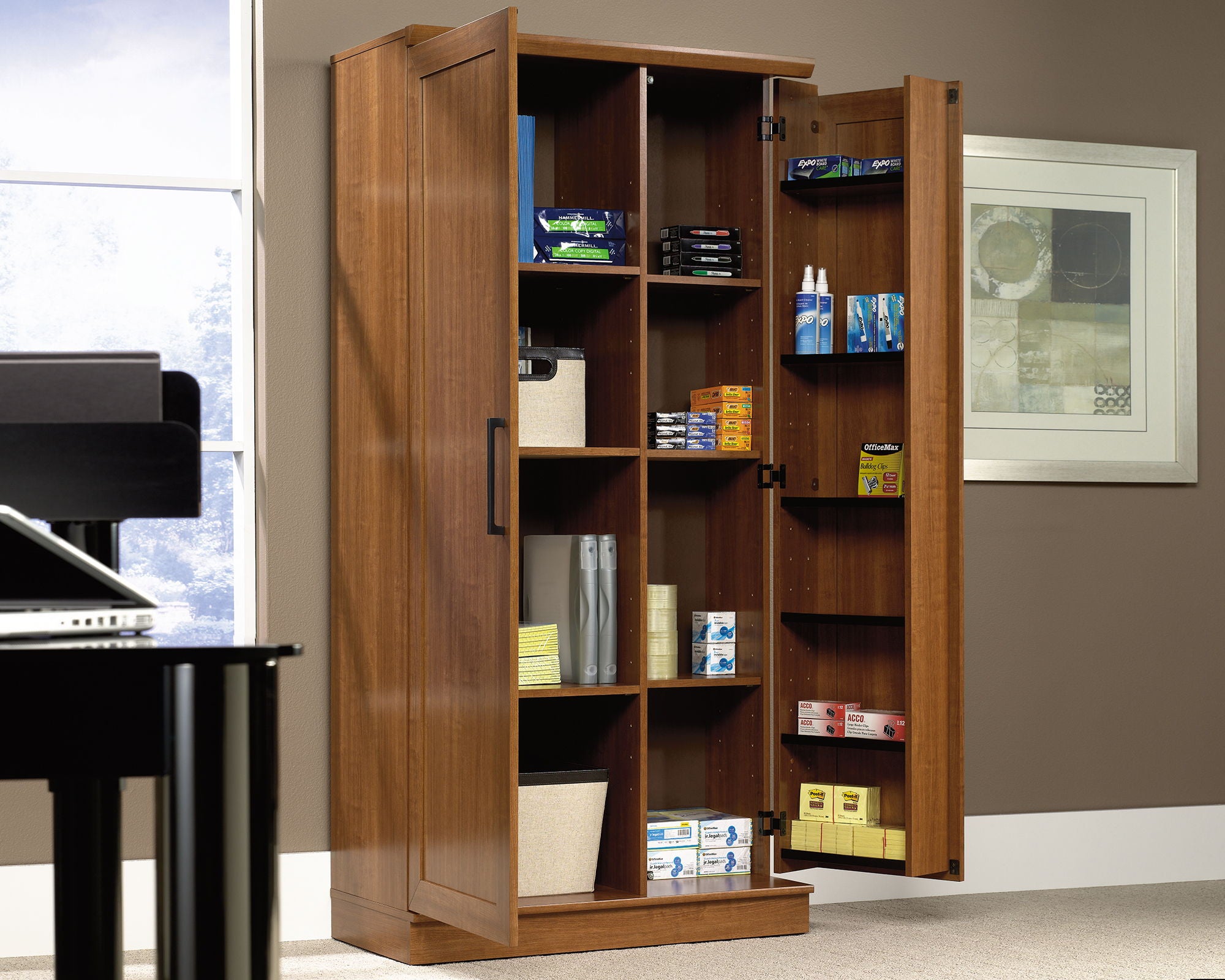 Storage Cabinet in Sienna Oak